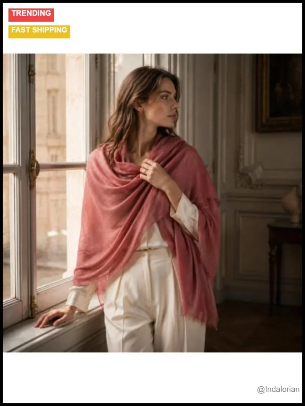 100% Cashmere Oversized Shawl Wrap Scarf, Extra Large 75
